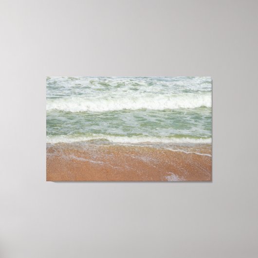 Beach Waves Water Sand Ocean Natuur Schilderachtig Canvas Afdruk (Voorkant)