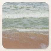 Beach Waves Water Sand Ocean Natuur Schilderachtig Kartonnen Onderzetters (Voorkant)