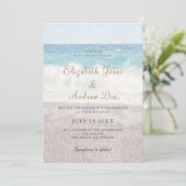 Beach Waves Wedding Invitation/Beach Wedding Kaart (Staand voorkant)