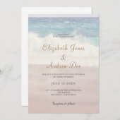 Beach Waves Wedding/Seaside Ocean Wedding Kaart (Voorkant / Achterkant)
