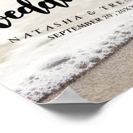 Beach Waves Weduwwelkomstteken Poster (Hoek)