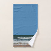 Beach Waves Zand Seashore Ocean Seascape Blue Sky Handdoek (Handdoek)