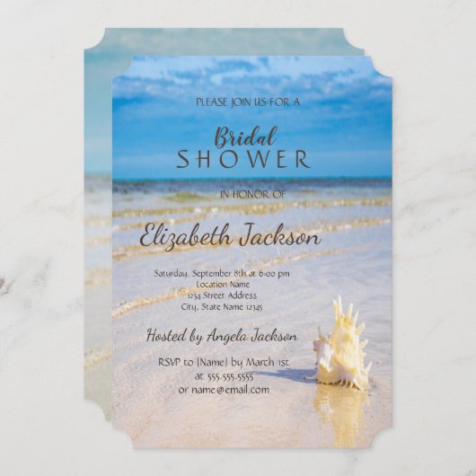 Beach Weaves Seashell Weddenschap Vrijgezellenfees Kaart (Voorkant / Achterkant)