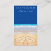 Beach Weddenschap 2 Harten Zand Donk Blauw Informatiekaartje (Achterkant)