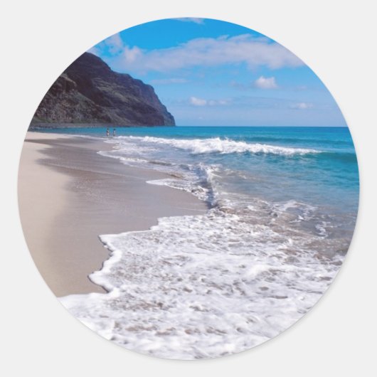 Beach Weddenschap-achtergrond Ronde Sticker (Voorkant)