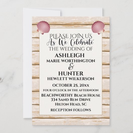 Beach Weddenschap / All Occasions Invitation versi Kaart (Voorkant)