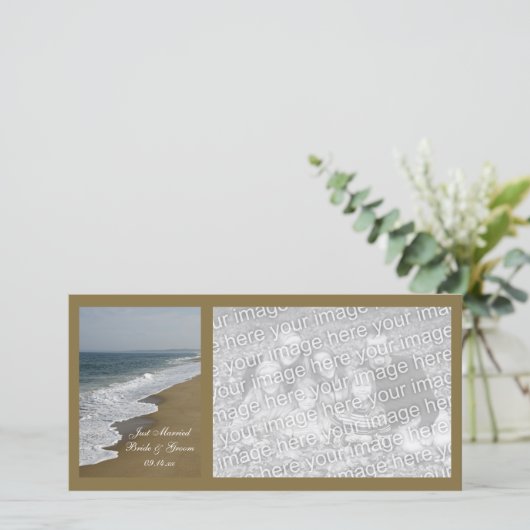 Beach Weddenschap alleen getrouwd Aankondiging (Staand voorkant)