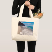 Beach Weddenschap Backdrop Ocean Shoreline Foto Grote Tote Bag (Voorkant (product))