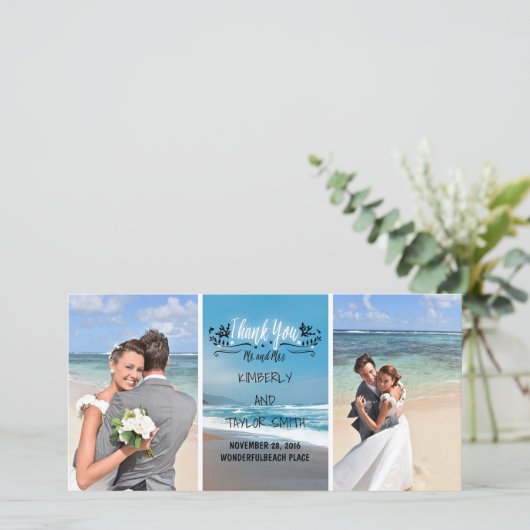 Beach Weddenschap Bedankt (Staand voorkant)