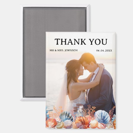 Beach Weddenschap Bedankt Magneet (Voorkant / Achterkant)