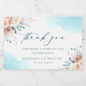 Beach Weddenschap Bedankt Sparkling Wijnetiket (Enkel label)