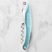 Beach Weddenschap Blue Waves Bridesmaid met naam Kurkentrekker (Voorkant)