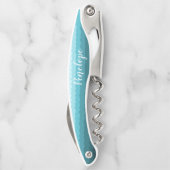 Beach Weddenschap Blue Waves Bridesmaid met naam Kurkentrekker (Achterkant)