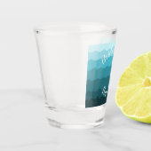 Beach Weddenschap Blue Waves Bridesmaid met naam Shot Glas (Links)