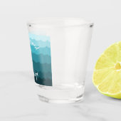 Beach Weddenschap Blue Waves Bridesmaid met naam Shot Glas (Rechts)