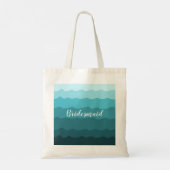 Beach Weddenschap Blue Waves Bridesmaid met naam Tote Bag (Achterkant)