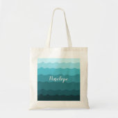Beach Weddenschap Blue Waves Bridesmaid met naam Tote Bag (Voorkant)