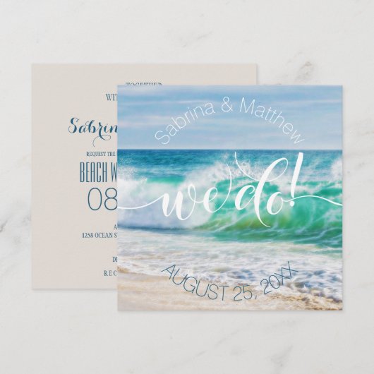 Beach Weddenschap Breaking Waves die we doen Kaart (Voorkant / Achterkant)