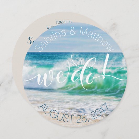 Beach Weddenschap Breaking Waves die we doen Kaart (Voorkant / Achterkant)