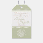 Beach Weddenschap Dank je Seashell Gift Cadeaulabel (Voorkant)