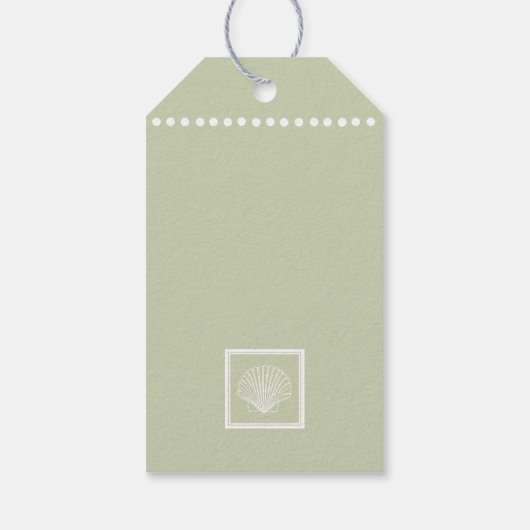 Beach Weddenschap Dank je Seashell Gift Cadeaulabel (Achterkant)