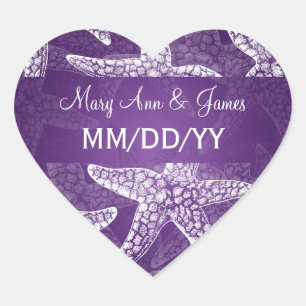 Beach Weddenschap Date Starfish Paars Hart Sticker