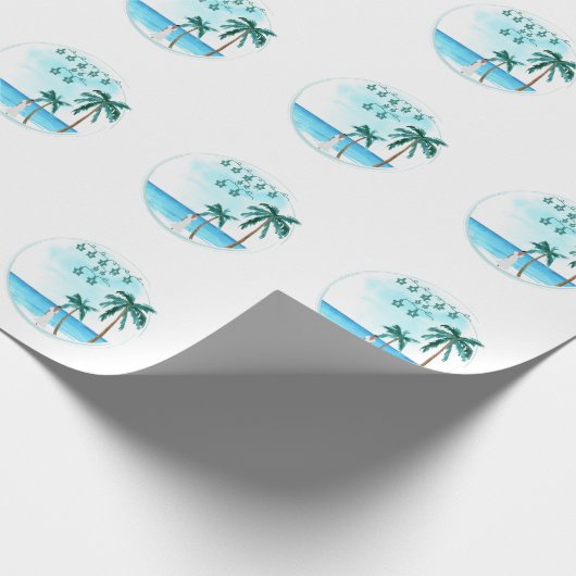 Beach Weddenschap Design Cadeaupapier (Hoek)