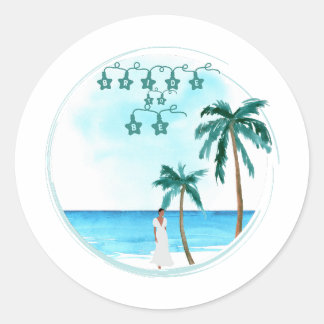 Beach Weddenschap Design Ronde Sticker