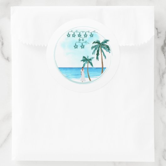 Beach Weddenschap Design Ronde Sticker (Tas)