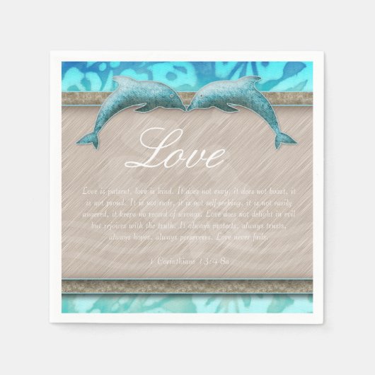 Beach Weddenschap Dolphin Luau Party Nautical Love Servetten (Voorkant)