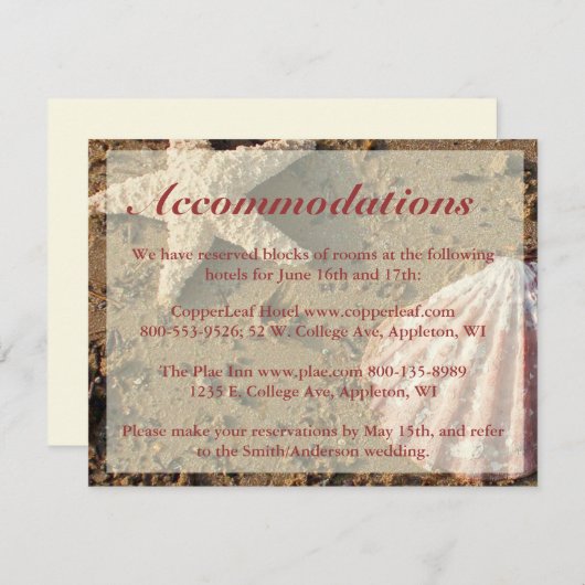 Beach Weddenschap Enclosure-kaarten - Starfish & S Informatiekaartje (Voorkant / Achterkant)