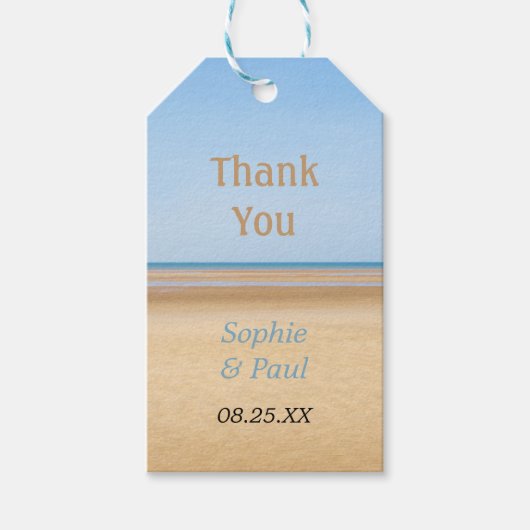 Beach Weddenschap Favor Dank je cadeau Labels Cadeaulabel (Voorkant)