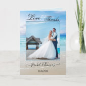 Beach Weddenschap Foto Hartelijk dank Bedankkaart (Voorkant)