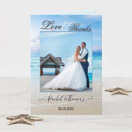 Beach Weddenschap Foto Hartelijk dank Bedankkaart