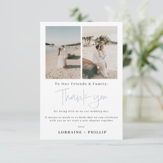 Beach Weddenschap Foto Hartelijk dank Bedankkaart (Staand voorkant)