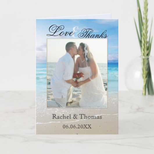 Beach Weddenschap Foto Hartelijk dank Bedankkaart (Voorkant)