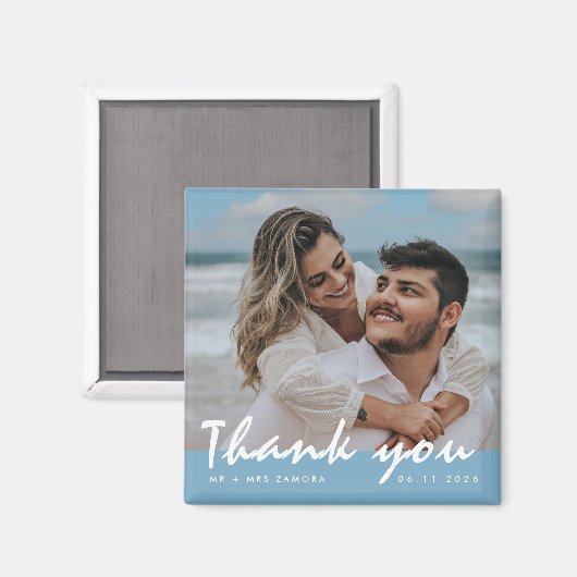 Beach Weddenschap Foto Hartelijk dank Magneet (Voorkant / Achterkant)