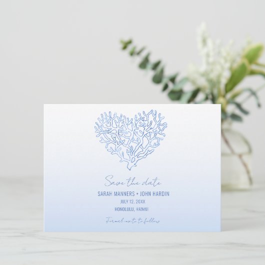 Beach Weddenschap foto Save the Date (Staand voorkant)