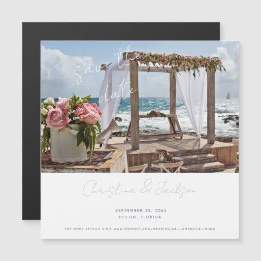 Beach Weddenschap foto Save the Date Magnetische Uitnodiging (Voorkant / Achterkant)