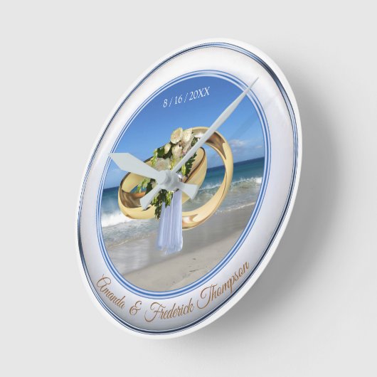 Beach Weddenschap Gift Clock Ronde Klok (Hoek)