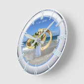 Beach Weddenschap Gift Clock Ronde Klok (Hoek)