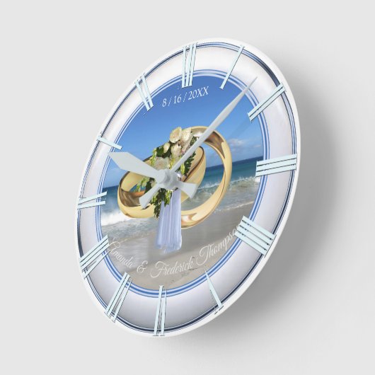 Beach Weddenschap Gift Clock Ronde Klok (Hoek)