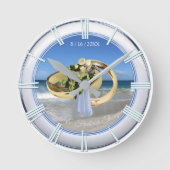 Beach Weddenschap Gift Clock Ronde Klok (Voorkant)