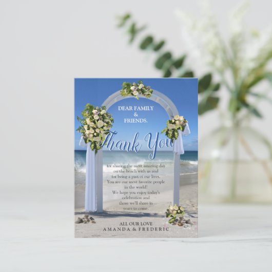 Beach Weddenschap Hartelijk dank Kaart (Staand voorkant)