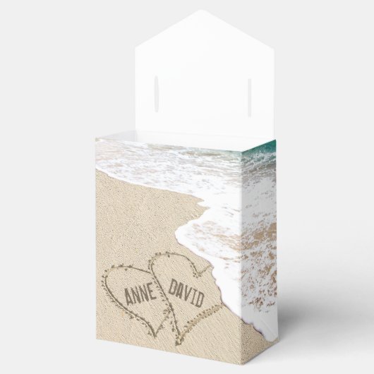 Beach Weddenschap harten op zand Bedankdoosjes (Geopend)
