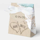 Beach Weddenschap harten op zand Bedankdoosjes (Voorkant Zijde)