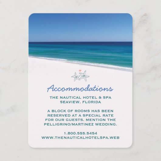 Beach Weddenschap Insert-kaarten Informatiekaartje (Voorkant)