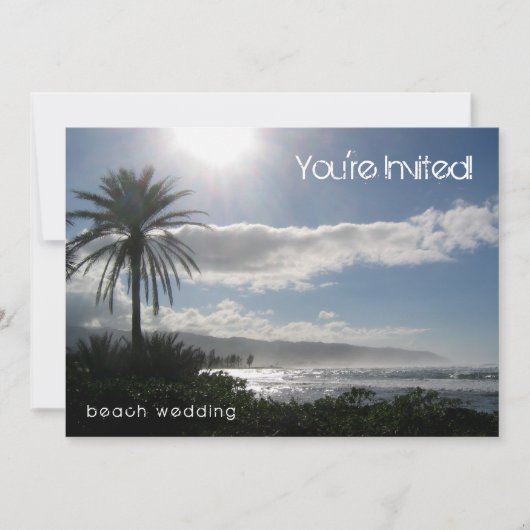 Beach Weddenschap Invitation Palm Tree Kaart (Voorkant)