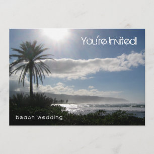 Beach Weddenschap Invitation Palm Tree Kaart