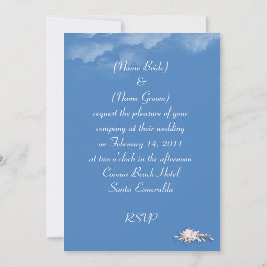 Beach Weddenschap Kaart (Achterkant)